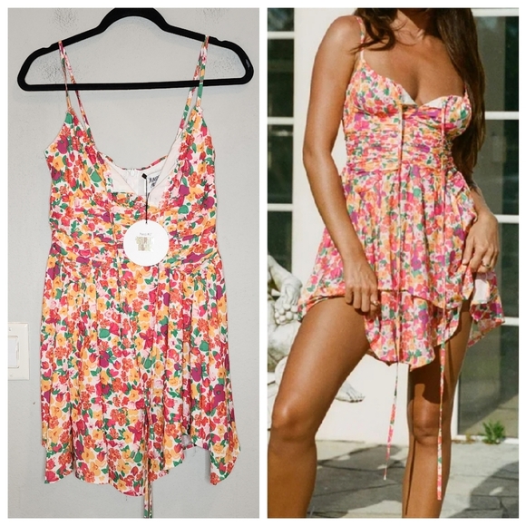 NWT Princess Polly Barrett Mini Dress Multi Floral women's size 6 - Picture 1 of 16